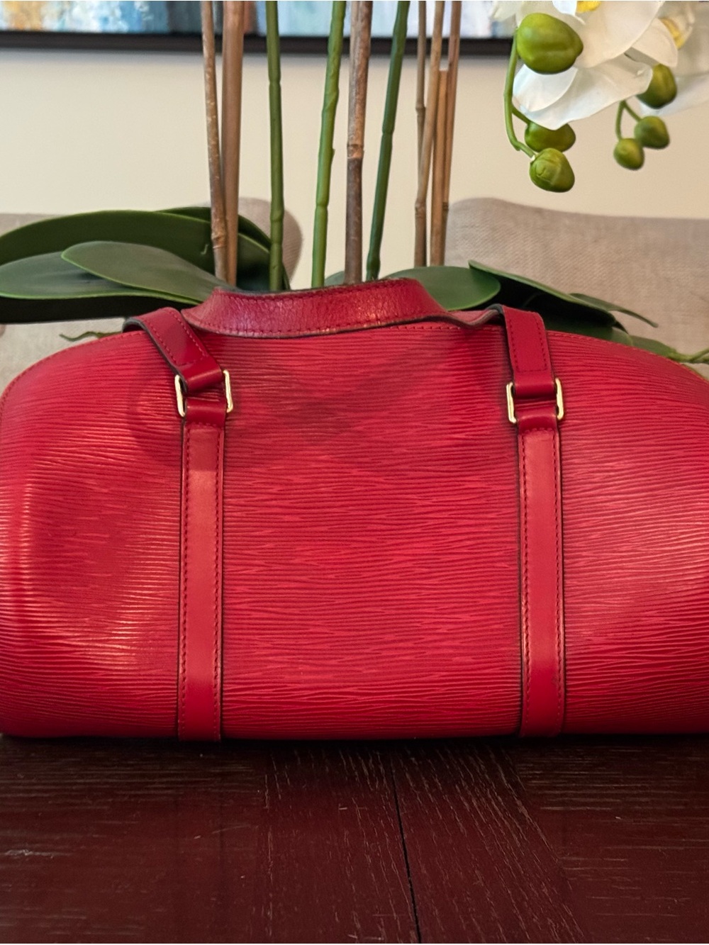 Louis Vuitton Red Epi Leather Satchel